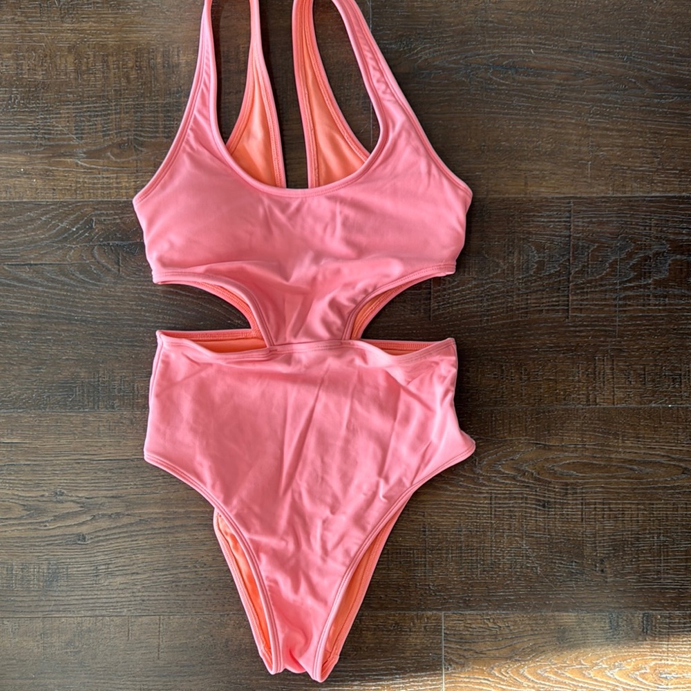 Aerie Pink Cutout one piece Swimsuit XS